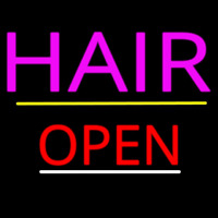 Pink Hair Open Yellow Line Neon Sign