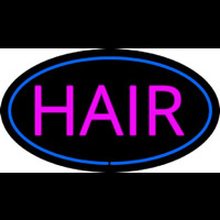 Pink Hair Oval Blue Neon Sign