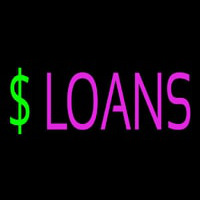 Pink Loans Dollar Logo Neon Sign