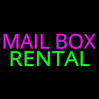 Pink Mailbo  Green Rental Block Neon Sign