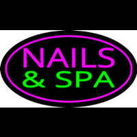 Pink Nails And Spa Oval Pink Border Neon Sign
