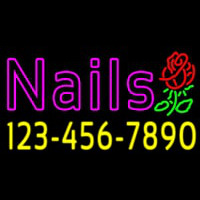 Pink Nails With Phone Number Neon Sign
