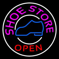 Pink Shoe Store Open Neon Sign