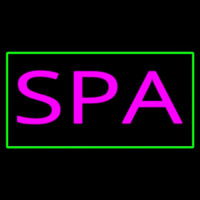 Pink Spa Green Border Neon Sign