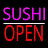 Pink Sushi Open Red White Line Neon Sign