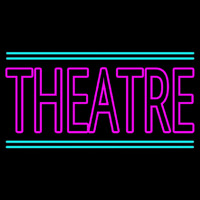 Pink Theatre With Line Neon Sign