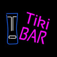 Pink Tiki Bar with Logo Neon Sign