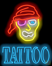 Pirate with Tattoo Neon Sign
