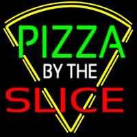 Pizza By The Slice Logo Neon Sign