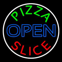 Pizza Slice Open Neon Sign