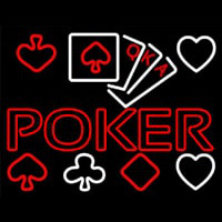 Poker With Cards Neon Sign