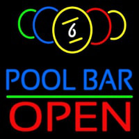 Pool Bar Open Neon Sign