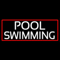 Pool Swimming With Red Border Neon Sign