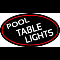 Pool Table Lights Oval With Red Border Neon Sign