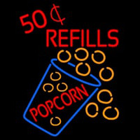 Popcorn Refills Neon Sign