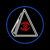 Psychic Eye Pyramid With Blue Border Neon Sign
