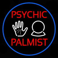 Psychic Palmist Blue Border Neon Sign