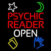 Psychic Reader Open Block White Border Neon Sign