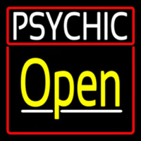 Psychic Red Border Yellow Open Neon Sign