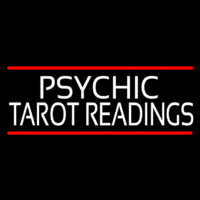 Psychic Tarot Readings Block With Red Line Neon Sign