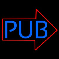 Pub With Arrow Neon Sign