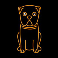 Pug Dog Cartoon Poster Neon Sign