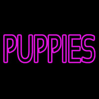 Puppies Purple Neon Sign