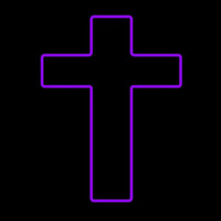 Purple Christian Cross Neon Sign