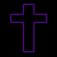 Purple Christian Cross Neon Sign