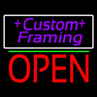 Purple Custom Framing With Open 1 Neon Sign