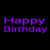 Purple Happy Birthday Neon Sign