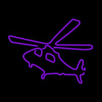 Purple Helicopter Neon Sign