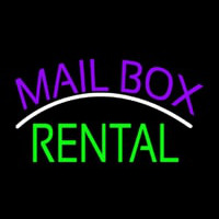 Purple Mailbo  Green Rental Block Neon Sign