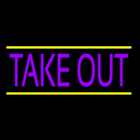 Purple Take Out Neon Sign