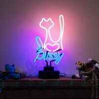 Pussy Cat Desktop Neon Sign