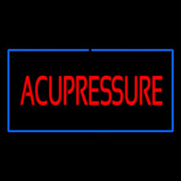 Red Acupressure Blue Border Neon Sign