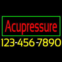 Red Acupressure With Phone Number Neon Sign