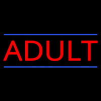 Red Adult Blue Lines Neon Sign