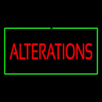 Red Alterations Green Border Neon Sign