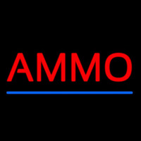 Red Ammo With Blue Line Neon Sign