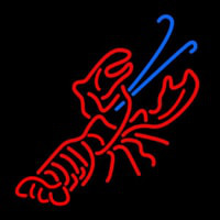 Red And Blue Lobster Logo Neon Sign