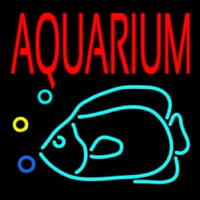 Red Aquarium Fish Logo Neon Sign