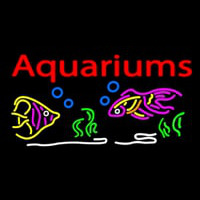 Red Aquariums Fish Logo Neon Sign