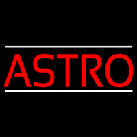 Red Astro White Line Neon Sign