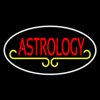 Red Astrology White Border Neon Sign