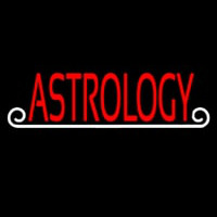 Red Astrology White Line Neon Sign