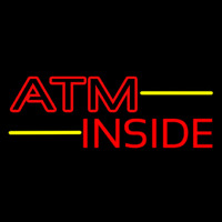 Red Atm Inside Neon Sign