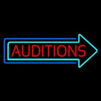 Red Auditions Arrow Neon Sign