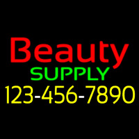 Red Beauty Supply With Phone Number Neon Sign