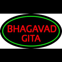 Red Bhagavad Gita With Border Neon Sign